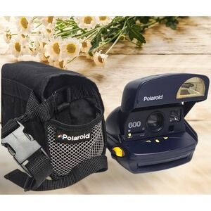 Vintage Polaroid Onestep Express 600 Instant Film Camera Navy Blue w/ Handle